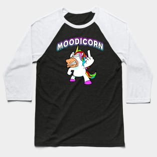 Moodicorn Angry Unicorn Baseball T-Shirt